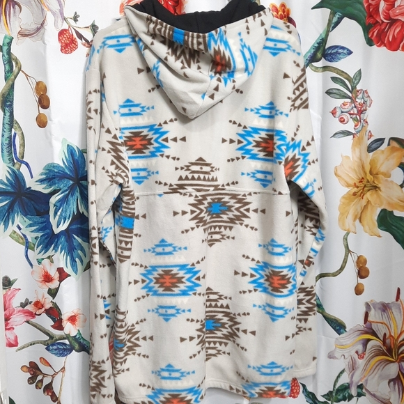 [Rebels & Nomads] Aztec print fleece quarter zip pullover. - Picture 3 of 6